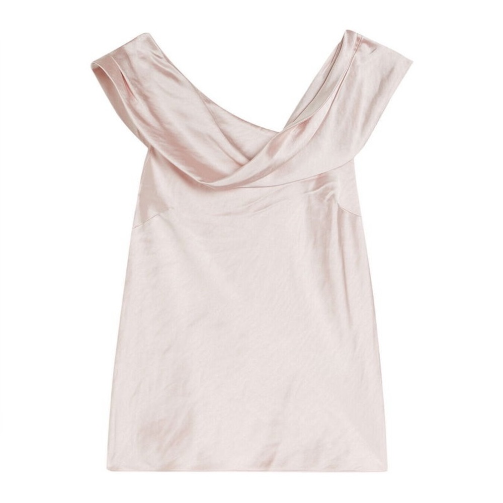 NWT Ted Baker WMB-Deanaah Draped Neck Straight Top in LT- Nude Size 4 - Picture 5 of 7